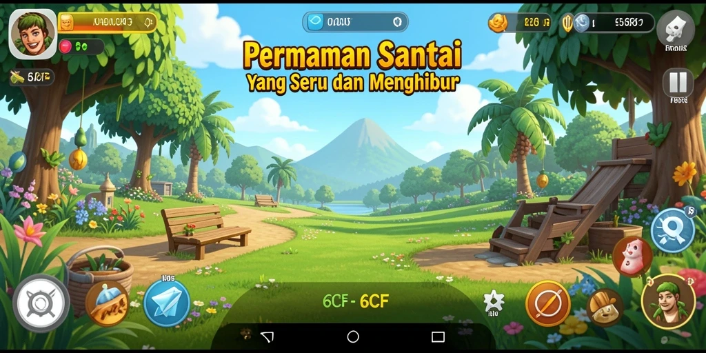 Tangkapan layar dari gameplay <strong>6CF</strong> yang penuh warna dan menyenangkan.