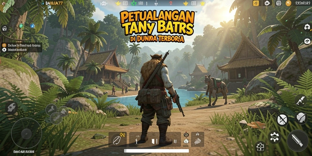 Tangkapan layar permainan DAHLIA77 menunjukkan petualangan eksplorasi dalam dunia terbuka.