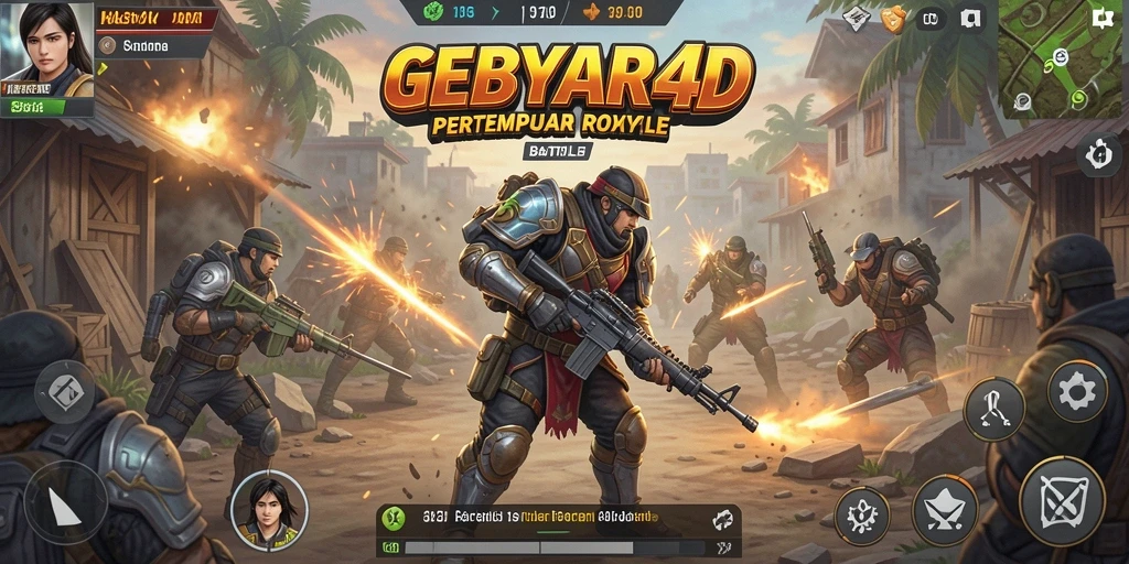 Tampilan gameplay seru dalam GEBYAR4D dengan pertempuran yang intens.