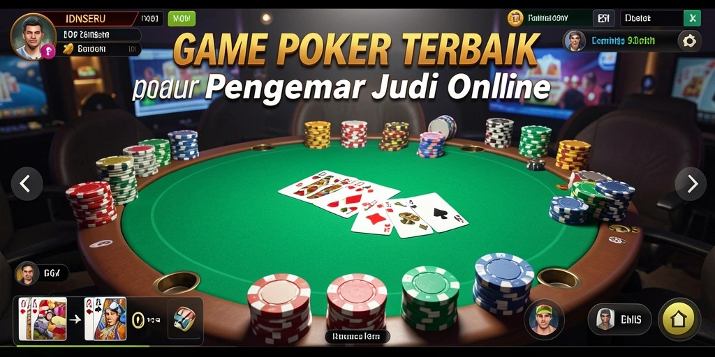 Tampilan gameplay Poker yang intens dan menarik di IDNSERU.