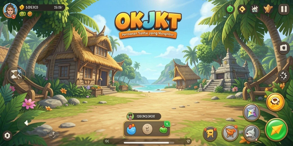 Tangkapan layar gameplay OKJKT dengan karakter ceria.